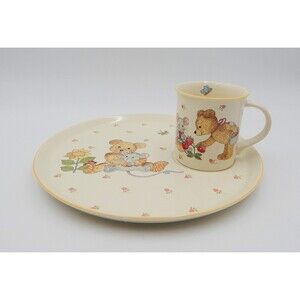 Mikasa Teddy Child's Dinner Set 11 Inch Plate Cup Japan Bear Mouse